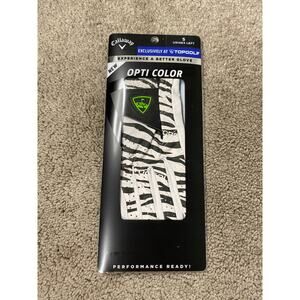 New Callaway Opti Color Golf Glove, Zebra Print, Unisex LEFT HANDED Size Small